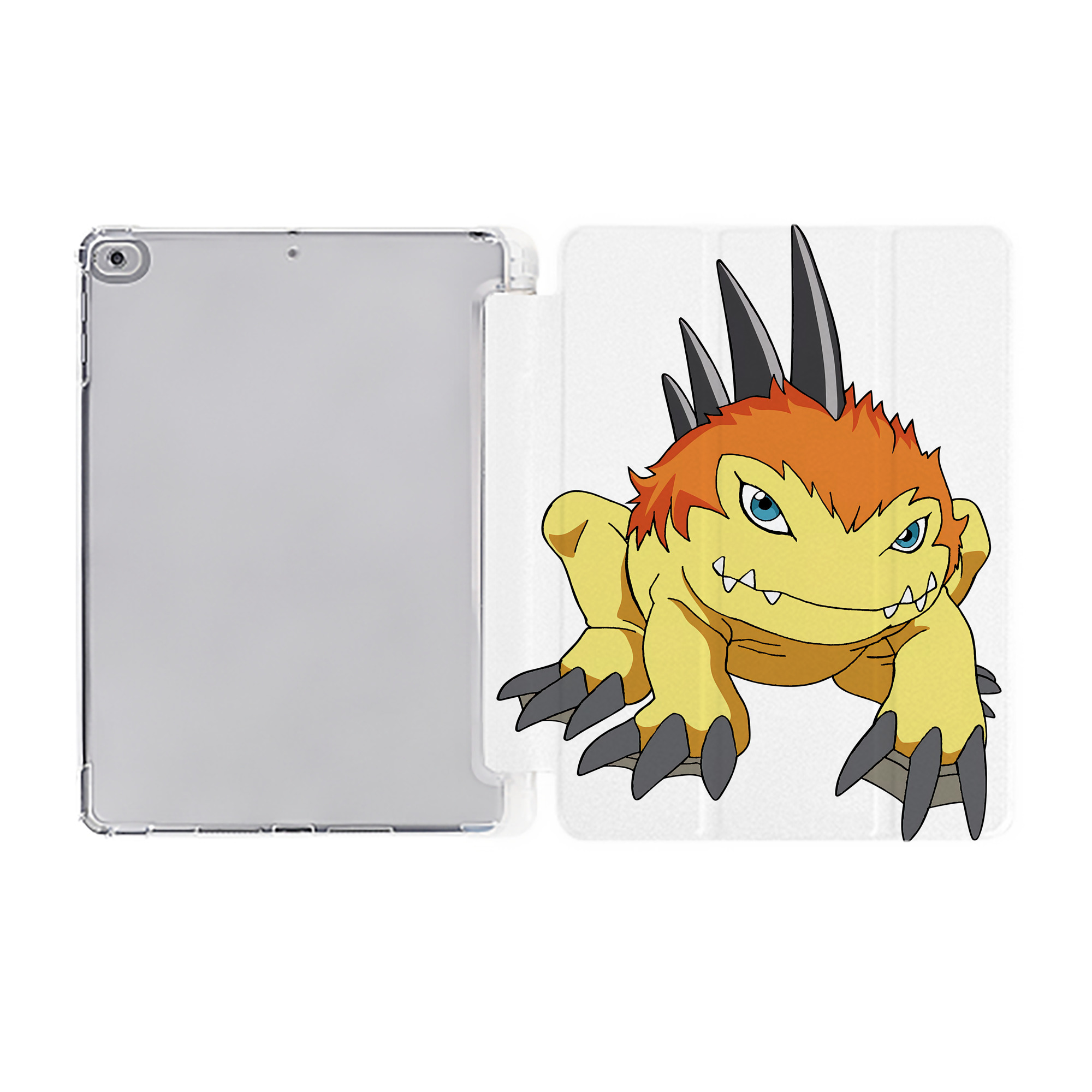 （画像用） Digimon デジタルモンスター/デジモン IPad ケース ペン収納付き 三つ折りスタンド PUレザー×シリコン 対応機種9.5/10.5/10.9インチ